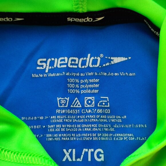 Speedo Boys Active Recreation Hooded XL Swim Shirt electric blue / lemonade - Picture 4 of 8